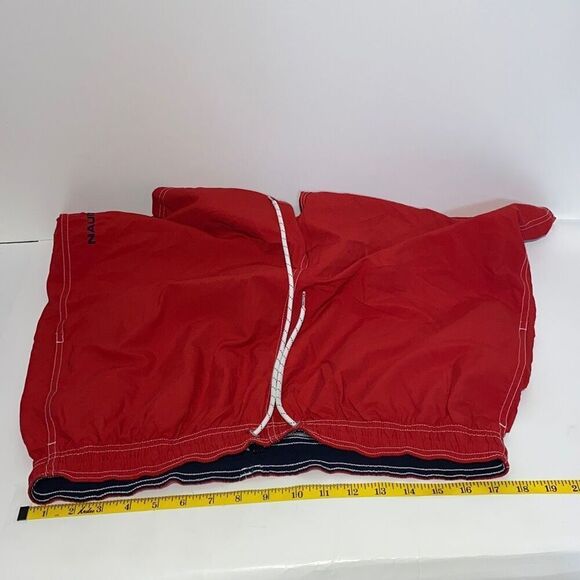 Nautica Men's Quick-Dry Solid Swim Trunk Red Size Large - Picture 12 of 12